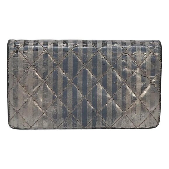 CHANEL 2.55 Matelasse Long Wallet Leather Silver CC - Picture 3 of 16